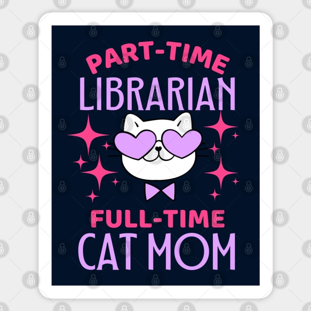 Funny Librarian Mom Cat Sticker by AhmedImagine